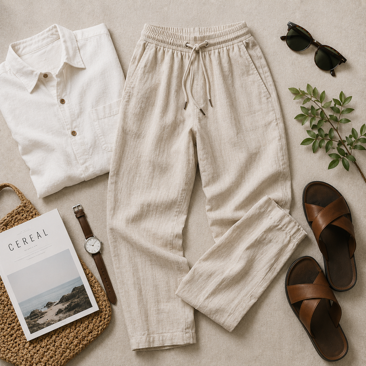 Linen Drawstring Pants